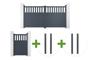 SANTIS 340x160cm grey aluminum swing gate + 4 ELDA posts + SANTIS 1m H.160cm grey aluminum pedestrian gate main_image thumbnail