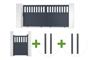 3m SANTIS sliding gate, 140cm high, grey aluminum + 4 ELDA posts + 1m SANTIS pedestrian gate, 140cm high, grey aluminum main_image thumbnail