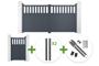 3m SANTIS swing gate, 160cm high, grey aluminum + 4 ELDA posts + 1m SANTIS pedestrian gate, 160cm high, grey aluminum + Ranger B150 motor main_image thumbnail