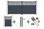 SANTIS 340x160cm grey aluminum swing gate + 4 ELDA posts + SANTIS 1m high grey aluminum pedestrian gate + Tanker B250 motor main_image thumbnail