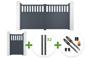 3m SANTIS swing gate, 160cm high, grey aluminum + 4 ELDA posts + 1m SANTIS pedestrian gate, 160cm high, grey aluminum + Tanker B700 motor main_image thumbnail