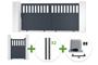 3m SANTIS sliding gate, 140cm high, grey aluminum + 4 ELDA posts + 1m SANTIS pedestrian gate, 140cm high, grey aluminum + Ranger C300 motor main_image thumbnail