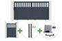 3m SANTIS sliding gate, 160cm high, grey aluminum + 4 ELDA posts + 1m SANTIS pedestrian gate, 160cm high, grey aluminum + Ranger C300 motor main_image thumbnail