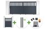 3m SANTIS sliding gate, 140cm high, grey aluminum + 4 ELDA posts + 1m SANTIS pedestrian gate, 140cm high, grey aluminum + Tanker C600 motor main_image thumbnail