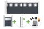 Poartă culisantă SANTIS de 4 m, înălțime 140 cm, aluminiu gri + 4 stâlpi ELDA + poartă pietonală SANTIS de 1 m, înălțime 140 cm, aluminiu gri + motor Tanker C60 main_image thumbnail