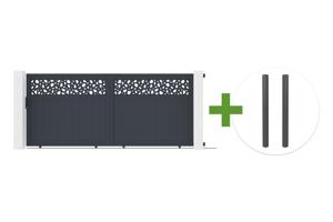 Posuvná brána 3,7 m DOLOMITE SUNNY V. 160 cm sivý hliník + 2 sivé hliníkové stĺpiky 15x15 cm main_image