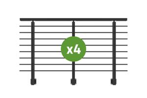 Balustradă din aluminiu gri antracit, 760 cm, pentru montare pe perete cu accesorii - KORAB 3