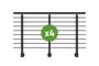 Balustradă din aluminiu gri antracit, 760 cm, pentru montare pe perete cu accesorii - KORAB thumbnail 3