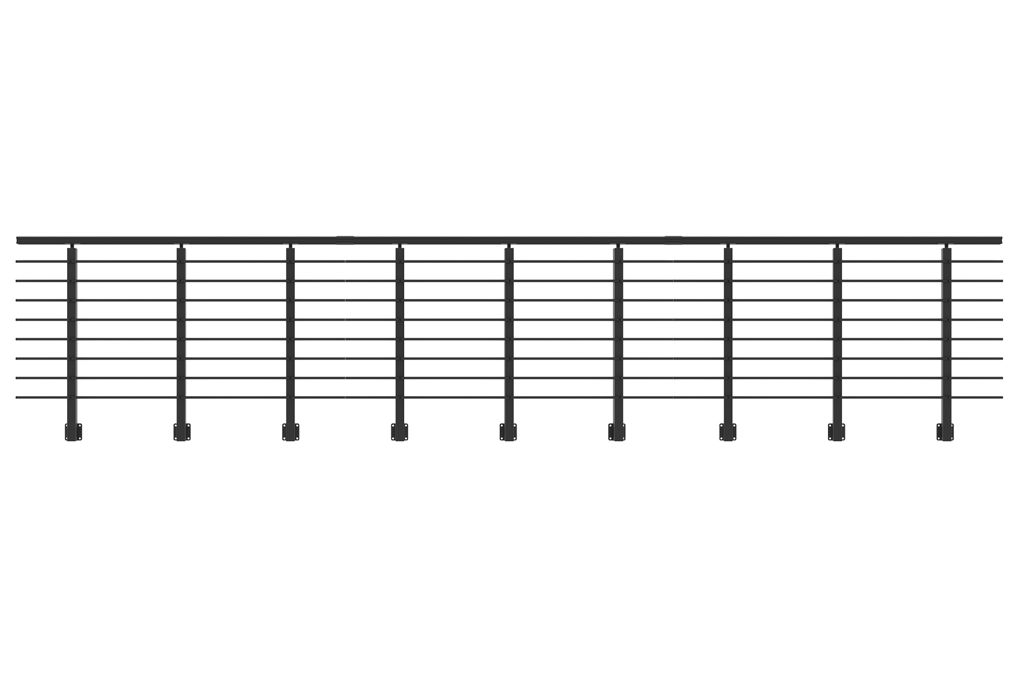 Balustradă din aluminiu gri antracit, 760 cm, pentru montare pe perete cu accesorii - KORAB 2