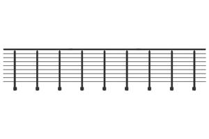 Balustradă din aluminiu gri antracit, 760 cm, pentru montare pe perete cu accesorii - KORAB 2