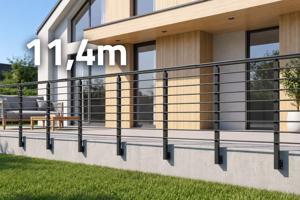 Garde-corps aluminium gris anthracite 11m40 à fixer sur mur avec accessoires - KORAB main image