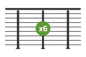 Balustradă din aluminiu gri antracit, 1140 cm, pentru montare pe podea cu accesorii - KORAB 3