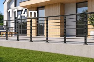 Garde-corps aluminium gris anthracite 11m40 pose à plat avec accessoires - KORAB main image