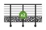 Balustradă din aluminiu gri antracit, 380 cm, pentru montare pe perete cu accesorii - model cu pietricele KORAB SUNNY thumbnail 3