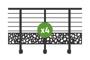 Balustradă din aluminiu gri antracit, 760 cm, pentru montare pe perete cu accesorii - model cu pietricele KORAB SUNNY thumbnail 3