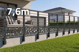 Garde-corps aluminium gris anthracite 7m60 à fixer sur mur avec accessoires - KORAB SUNNY motifs galets main image