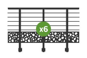 Balustradă din aluminiu gri antracit, 1140 cm, pentru montare pe perete cu accesorii - model cu pietricele KORAB SUNNY 3