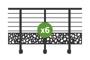Balustradă din aluminiu gri antracit, 1140 cm, pentru montare pe perete cu accesorii - model cu pietricele KORAB SUNNY thumbnail 3