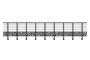 Balustradă din aluminiu gri antracit, 1140 cm, pentru montare pe perete cu accesorii - model cu pietricele KORAB SUNNY thumbnail 2