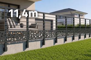 Garde-corps aluminium gris anthracite 11m40 à fixer sur mur avec accessoires - KORAB SUNNY motifs galets main image