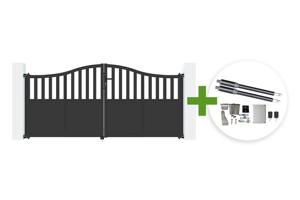Poartă batantă VALIER 3m H.140cm din oțel negru cu model de pălărie de jandarm + motor poartă batantă RANGER B150 main_image