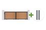 ATHOS 4m H.140cm solid wood sliding composite gate in teak with aluminum frame + 2 EIFEL aluminum posts 15x15cm main_image thumbnail