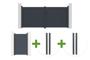 EIGER 3.5m H.160cm grey swing gate + EIGER 1m H.16cm pedestrian gate + 4 ELDA 10x10cm H.240cm grey aluminum posts for in-ground installation main_image thumbnail