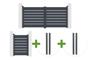 3m VOGEL swing gate, 140cm high, grey + 1m VOGEL pedestrian gate, 140cm high + 4 posts for concreting, 10x10cm, 240cm high, ELDA grey aluminum main_image thumbnail