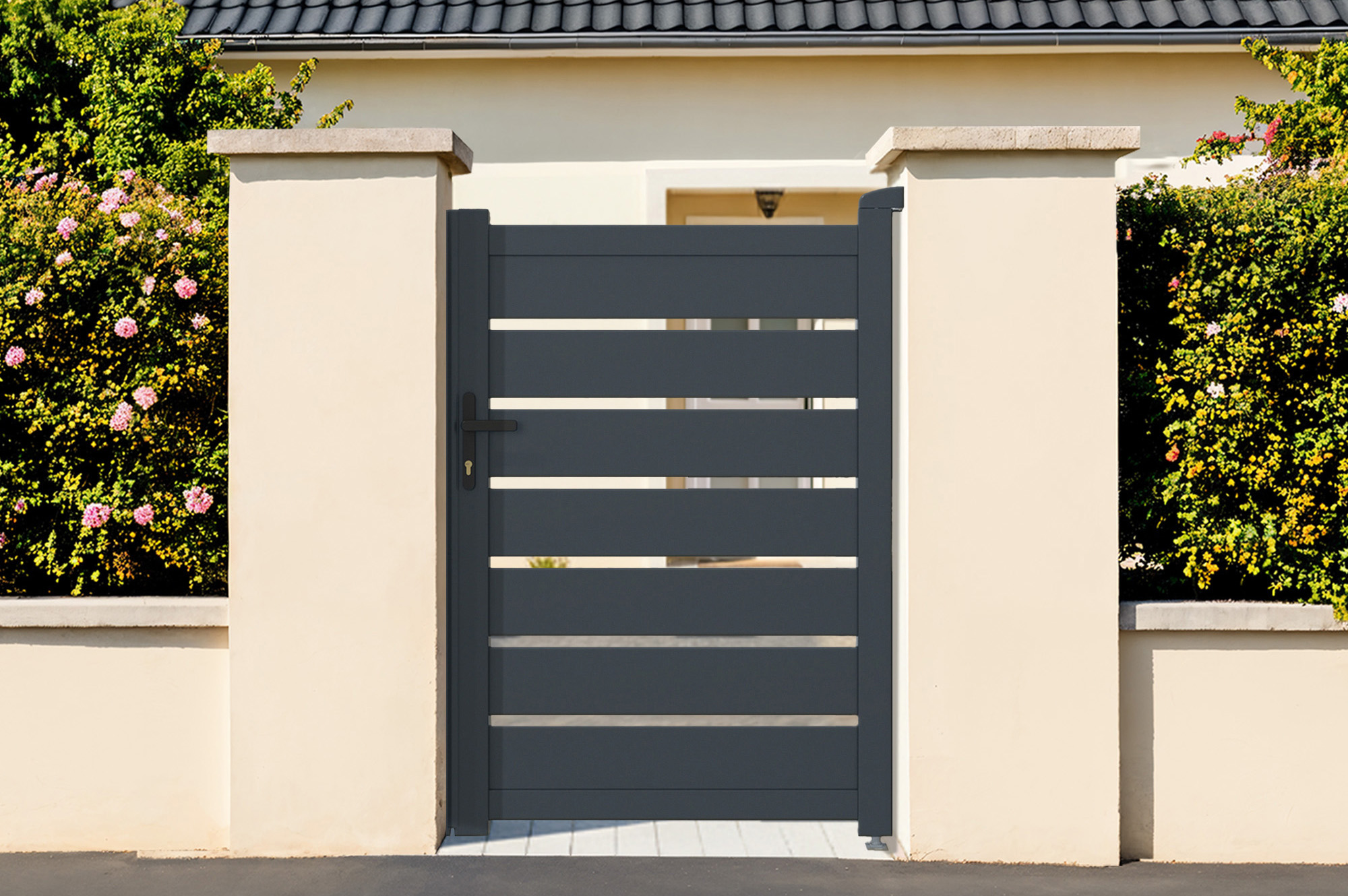 Portillon 1m VOGEL H.140cm aluminium gris 1