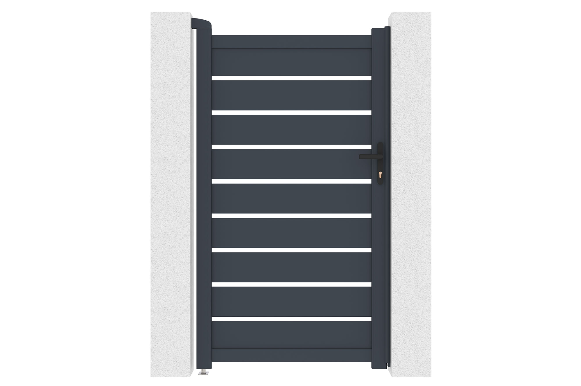 Portail battant 3,5m VOGEL H.180cm + Portillon 1m VOGEL H.180cm aluminium gris 13