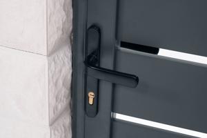 Portail coulissant 3,5m VOGEL H.180cm + Portillon 1m VOGEL aluminium gris 24