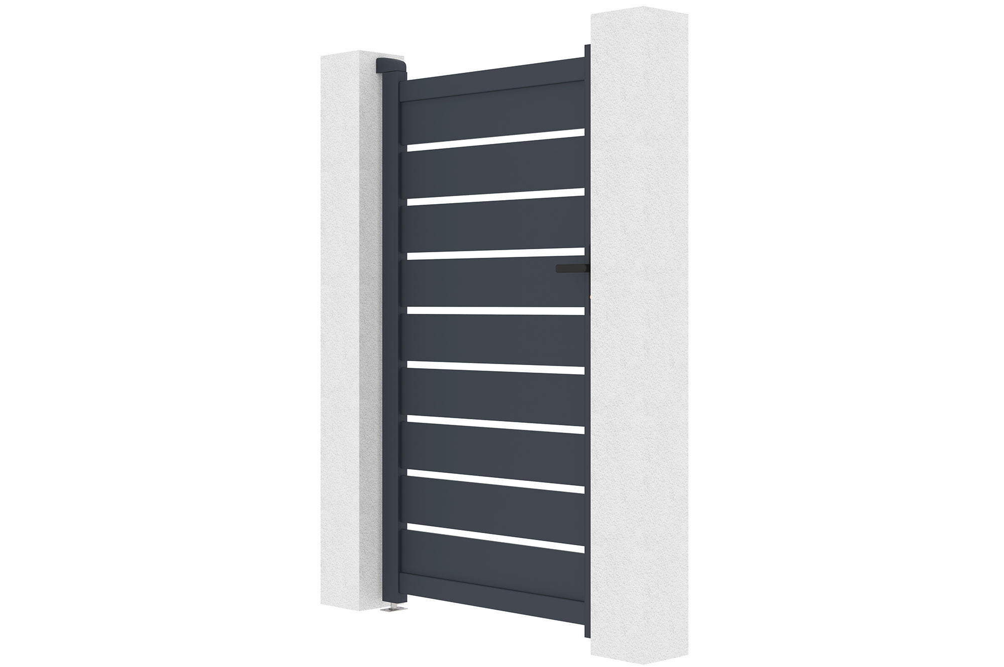 Portail battant 3,5m VOGEL H.180cm + Portillon 1m VOGEL H.180cm aluminium gris 15