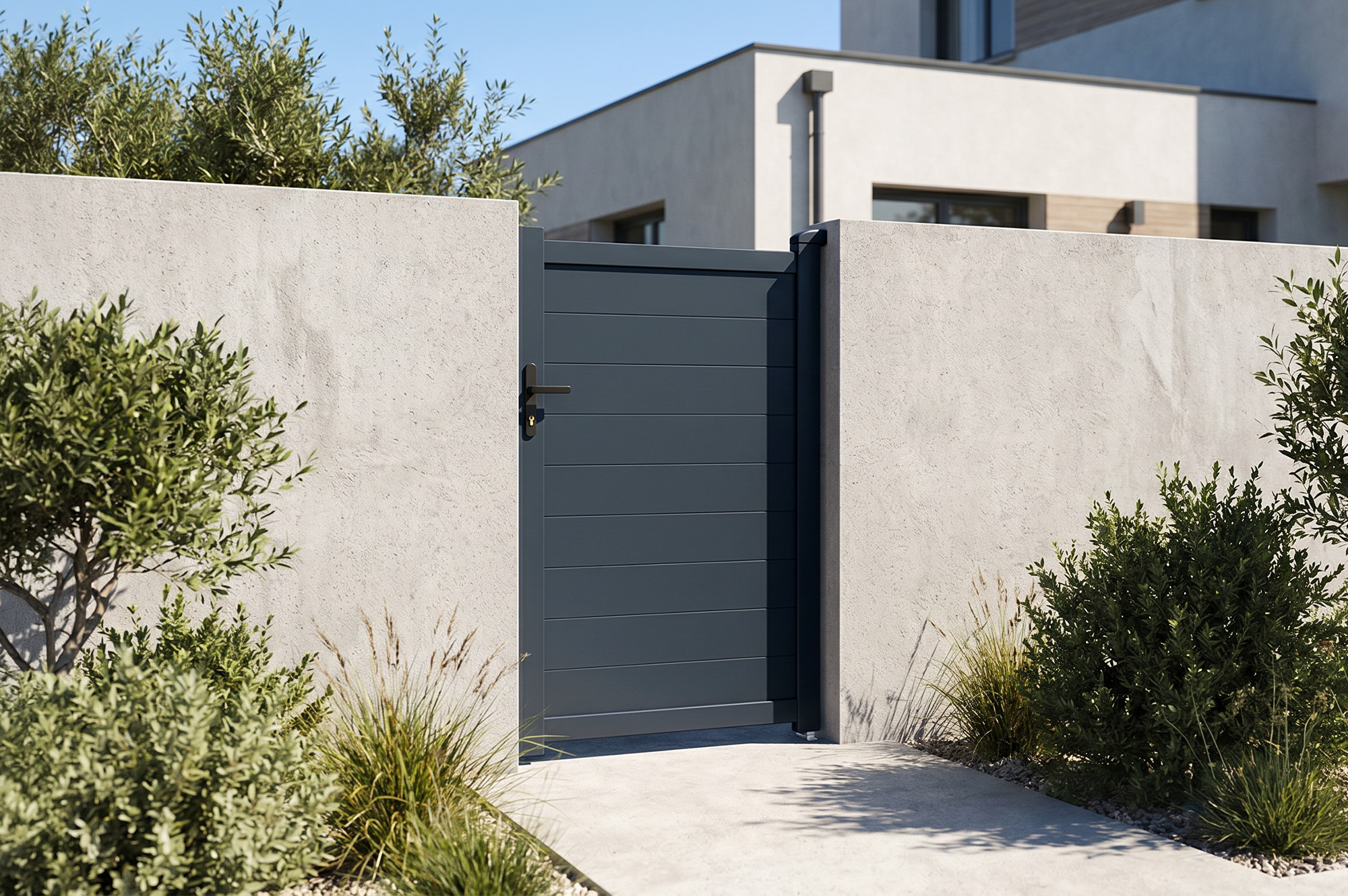 Portillon 1m EIGER H.160cm aluminium gris 4