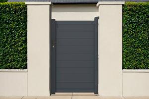 Side gate 1m EIGER H.160cm grey aluminium main image