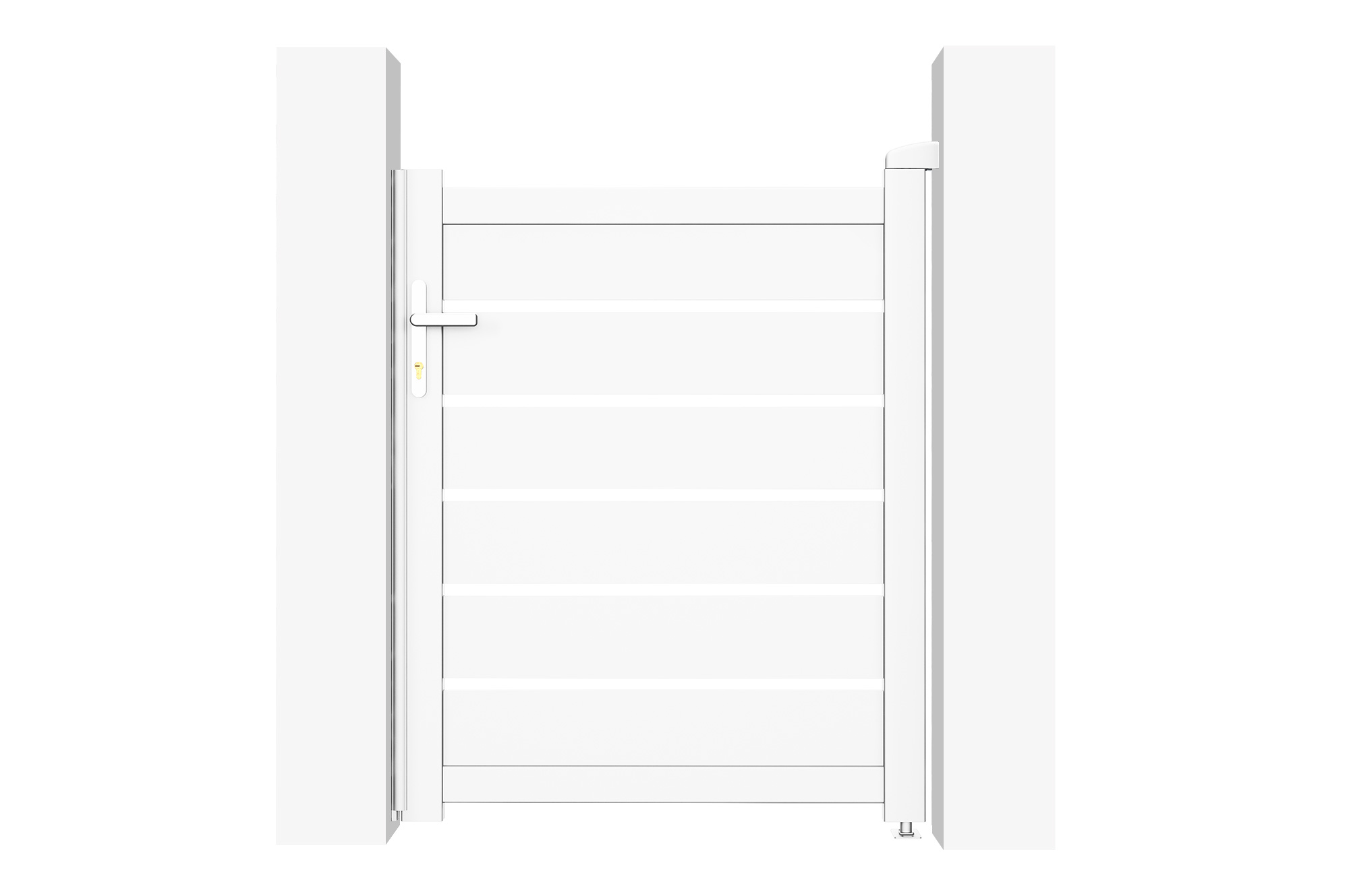 Portail battant 4m VOGEL H.120cm + Portillon 1m VOGEL H.120cm aluminium blanc 13