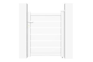 Aluminium poortpakket VOGEL 100P120 + 2 Paaltjes H.166cm Wit 2