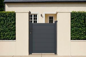 Side gate 1m EIGER H.115cm grey aluminium main image