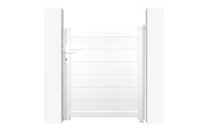 Portillon 1m EIGER H.115cm blanc + Kit inversion ouverture 2