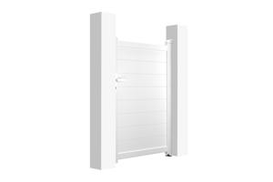 Portillon 1m EIGER H.140cm + 2 Poteaux H.166cm aluminium blanc 3