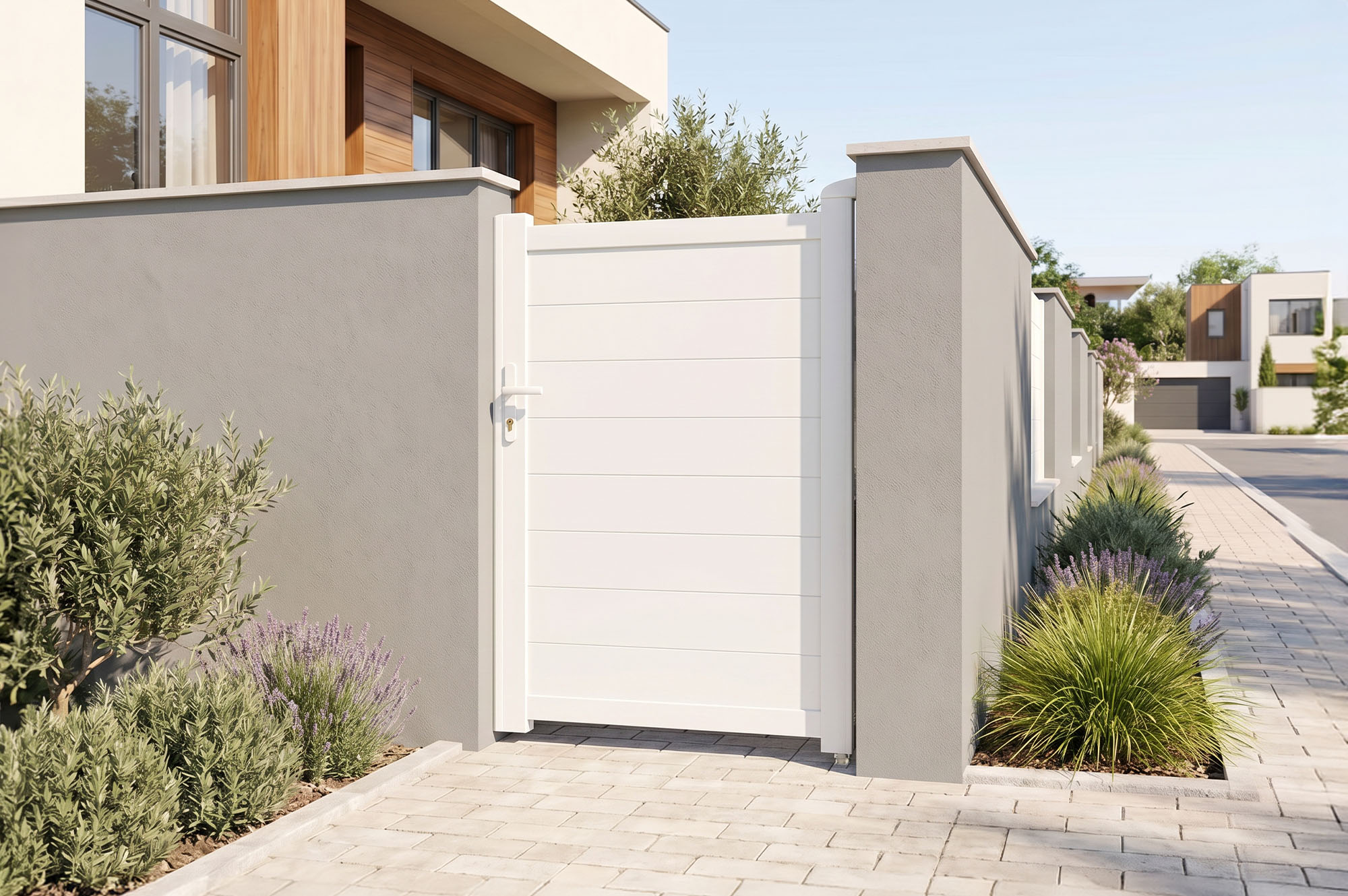Portillon 1m EIGER H.140cm aluminium blanc 9