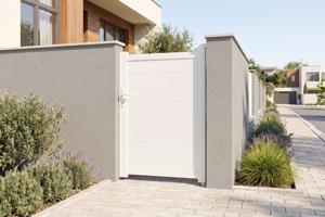 Portillon 1m EIGER H.140cm + 2 Poteaux H.166cm aluminium blanc 9
