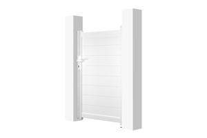 Portillon 1m EIGER H.140cm + 2 Poteaux H.166cm aluminium blanc 4