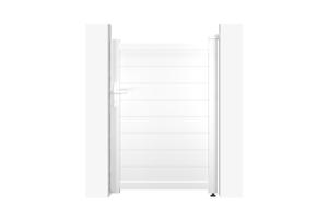 Portillon 1m EIGER H.140cm + 2 Poteaux H.166cm aluminium blanc 2