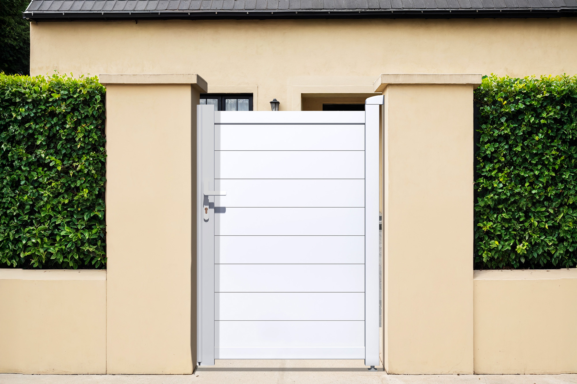 Gartentür aus aluminium 1m EIGER H.140cm weiß 1