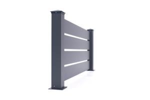 Set van 2 Schuttingen Aluminium Open 1,9m VOGEL H. 80cm Grijs 3