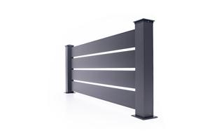 Set van 2 Schuttingen Aluminium Open 1,9m VOGEL H. 80cm Grijs 4
