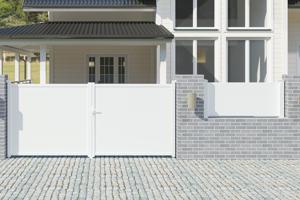 Set van 3 Schuttingen Aluminium Dicht 1,9m NIESEN H. 90cm Wit 9