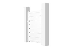 Portail battant 3m VOGEL H.140cm + Portillon 1m VOGEL H.140cm aluminium blanc 13