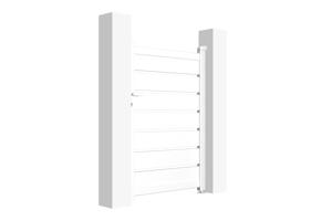 Portail battant 3m VOGEL H.140cm + Portillon 1m VOGEL H.140cm aluminium blanc 12