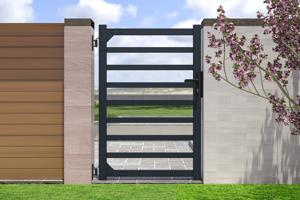 Puerta peatonal exterior​ 1m ANTELAO Alt.140cm aluminio gris 2